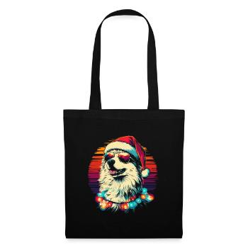 Samoyed Santa hat and sunglasses - Tote Bag - black - Front
