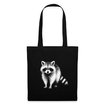 Petit raton laveur - Sac en tissu - noir - Devant