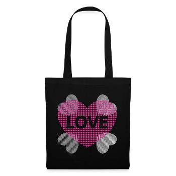 Cœur avec Amour. - Sac en tissu - noir - Devant