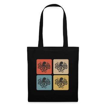 Octopus Vintage Design - Sac en tissu - noir - Devant