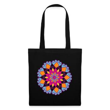 Mandala Yoga Fleur Ornement Inde Yogi Méditation - Sac en tissu - noir - Devant