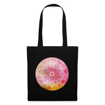 Yoga Mandala Concentration Pink Watercolor Namaste - Tote Bag - black - Front