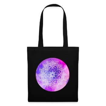 Yoga Mandala violett Aquarell Kreis Meditation om - Stoffbeutel - Schwarz - Vorne