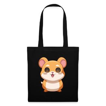 Bébé cochon d’Inde rigolo et curieux - Sac en tissu - noir - Devant