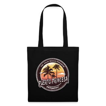 Puerto Princesa Philippines Plage Palmiers Design - Sac en tissu - noir - Devant