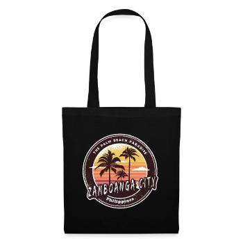 Zamboanga City Philippinen Strand Palmen Design - Stoffbeutel - Schwarz - Vorne