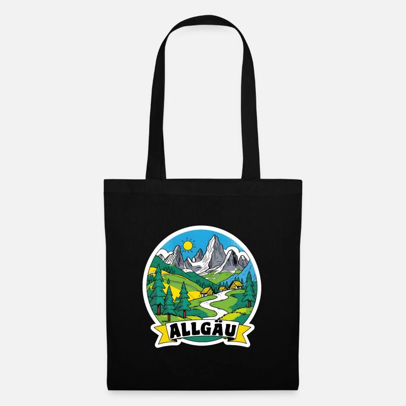 Allgaeu - Stoffbeutel - Schwarz