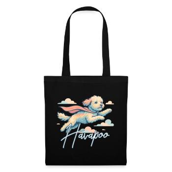 Super Hund Havapoo Cape Umhang Geschenk - Stoffbeutel - Schwarz - Vorne