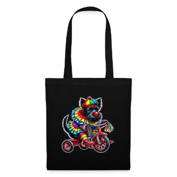Clown Terrier on Tricycle - Tote Bag - black - Front