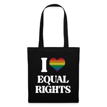 Mois de la fierté LGBTQ - J’aime l’égalité des droits - Sac en tissu - noir - Devant