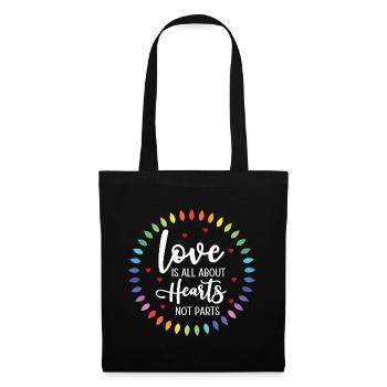 LGBTQ Pride Month - Love is All About Hearts - Tote Bag - black - Front