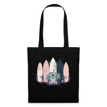Surfboards Flowers Plant Hawaii Beach Summer - Tote Bag - black - Front