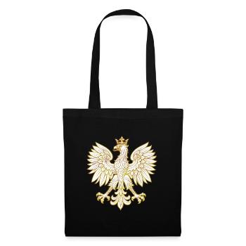 Pologne Polska Aigle drapeau drapeau Cadeau doré - Sac en tissu - noir - Devant