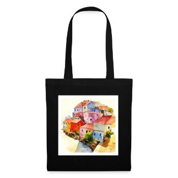 Illusion d’optique - Art abstrait - Sac en tissu - noir - Devant