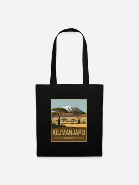 Kilimanscharo - Stoffbeutel - Schwarz