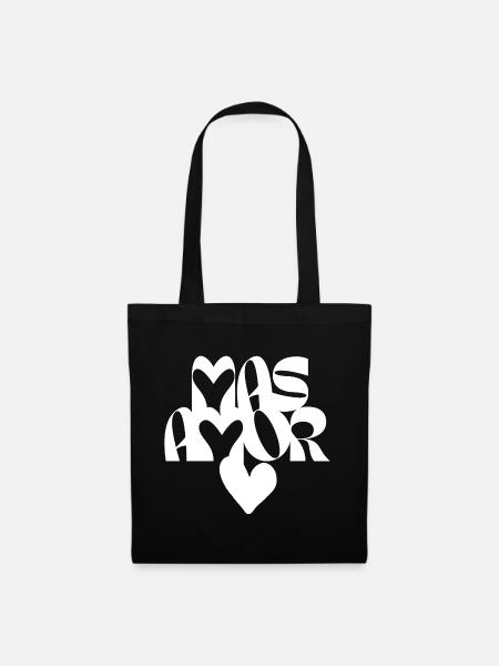 Love Hearts Artistic Typography - Tote Bag - black