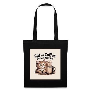 Le chat et le café sont une matinée parfaite - Sac en tissu - noir - Devant