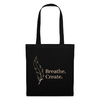 Breath Create Feder Leichtigkeit - Stoffbeutel - Schwarz - Vorne