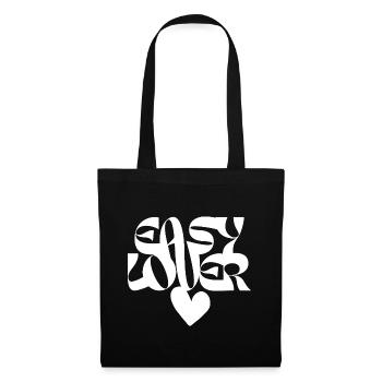 Love Heart Abstract Typography - Tote Bag - black - Front