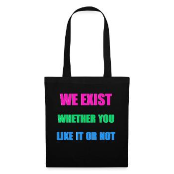We Exist - Drapeau polysexuel - Sac en tissu - noir - Devant