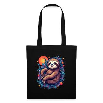 Happy Sloth with Stars & Sun - Chill - Tote Bag - black - Front