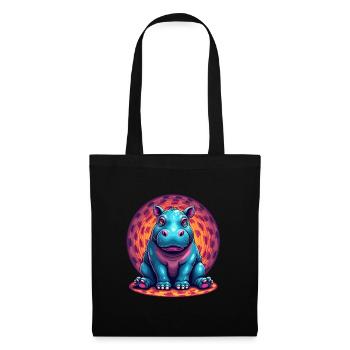 Cute Cartoon Hippopotamus Baby - Cute & Colorful - Tote Bag - black - Front