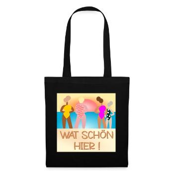 FRAUEN STRAND SONNENUNTERGANG - Stoffbeutel - Schwarz - Vorne
