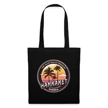 Hammamet Palmen Vintage Design - Stoffbeutel - Schwarz - Vorne