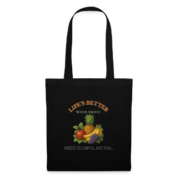 La vie est meilleure avec des fruits – rétro, frais, colorés - Sac en tissu - noir - Devant
