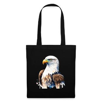 Majestic Eagle Portrait in Watercolor - Tote Bag - black - Front