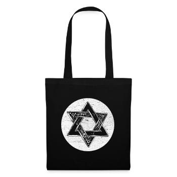 Star of David decorated in white circle - Tote Bag - black - Front