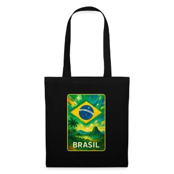 Brésil drapeaux aménagement paysager - Sac en tissu - noir - Devant