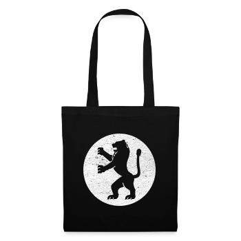 Lion de Juda dans cercle blanc - Sac en tissu - noir - Devant