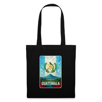 Volcan du Guatemala et armoiries nationales - Sac en tissu - noir - Devant
