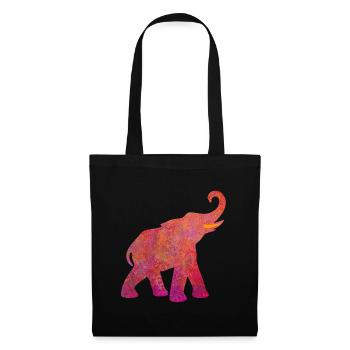 Yoga Eléphant Holi rose Énergie Animal Amour Namaste - Sac en tissu - noir - Devant