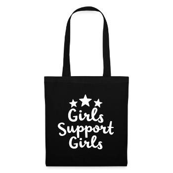 Girls Support Girls Statement Freundschaft - Stoffbeutel - Schwarz - Vorne