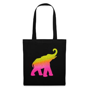 Yoga Éléphant Aquarelle Coloré Inde om Namaste - Sac en tissu - noir - Devant