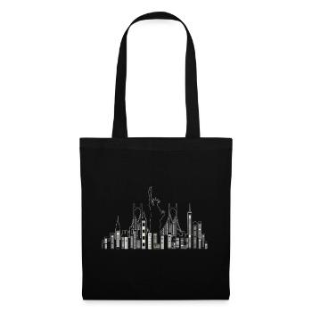 Gratte-ciel New York avec Statue de la Liberté - Sac en tissu - noir - Devant