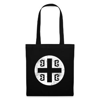 Serbian Tetragrammatic Cross in White Circle - Tote Bag - black - Front