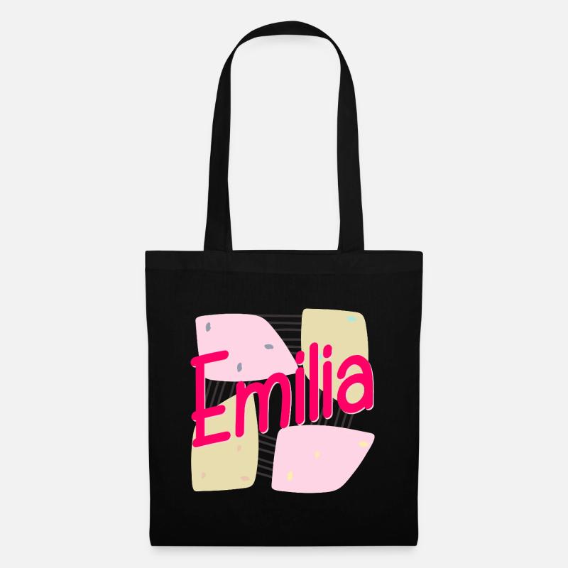 NAMENSGESCHENK TOCHTER MÄDCHEN EMILIA - Stoffbeutel - Schwarz