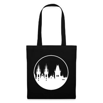 Silhouette de Prague comme logo - ville symbole de la République tchèque - Sac en tissu - noir - Devant