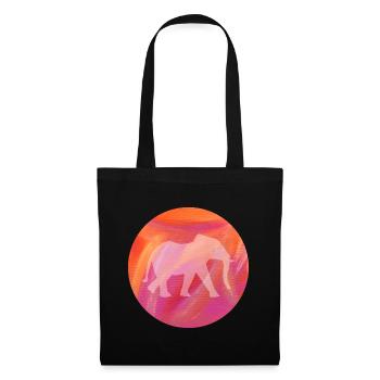Yoga Méditation Cercle Peinture Eléphant Inde om - Sac en tissu - noir - Devant