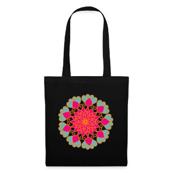 Mandala Ornement Yoga Inde Méditation om Namaste - Sac en tissu - noir - Devant