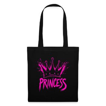 Prinzessin Krone Splash - Stoffbeutel - Schwarz - Vorne