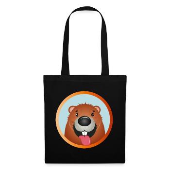 Naughty beaver with tongue sticking out - Tote Bag - black - Front