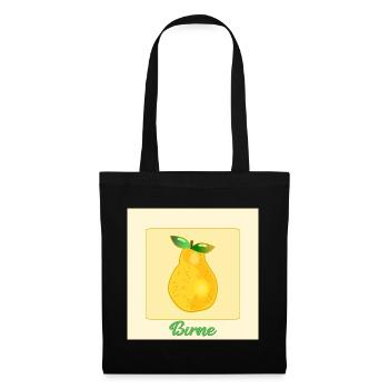 Birnenerntezeit Obst Birne - Stoffbeutel - Schwarz - Vorne