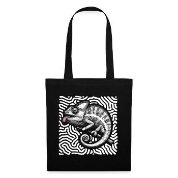 Chameleon pastel tribal art - Tote Bag - black - Front