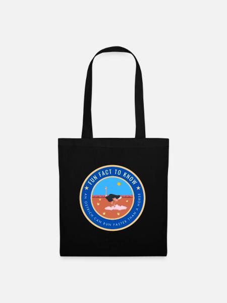 An ostrich can run faster than a horse - Tote Bag - black