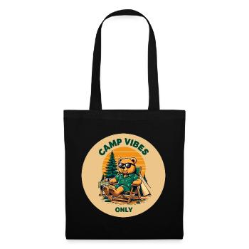 Camp Vibes Bear Camping Logo - Tote Bag - black - Front