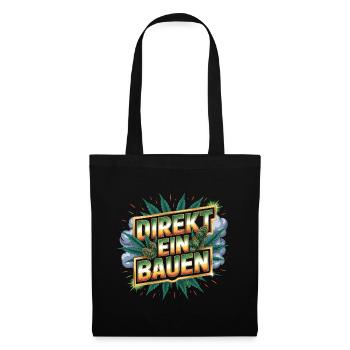 Direkt ein Bauen -  Deutsche Memes - Stoffbeutel - Schwarz - Vorne